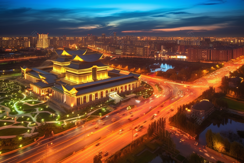 车辆川流不息灯火通明的城市夜景,高清,摄影图,摄影图片,图片大全,摄影图免费下载